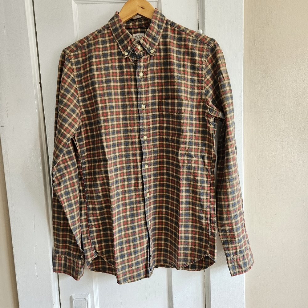 Long Sleeve J. Crew Multicolor Plaid Shirt